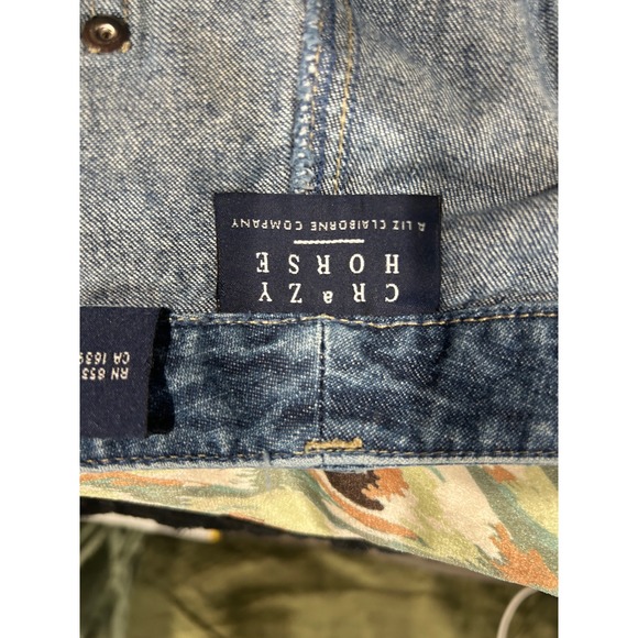 Crazy Horse Liz Claiborne Vintage Blue 13Denim Wide Leg Culottes Cropped Pant12 - Picture 6 of 7